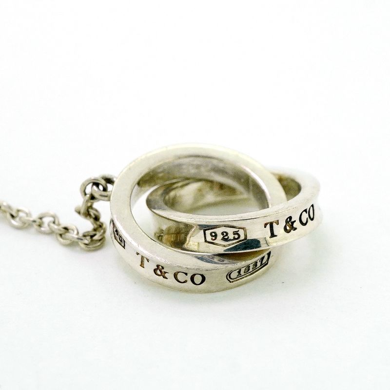 Tiffany & Co Necklace Interlocking Lariat In 925 Silver For Women