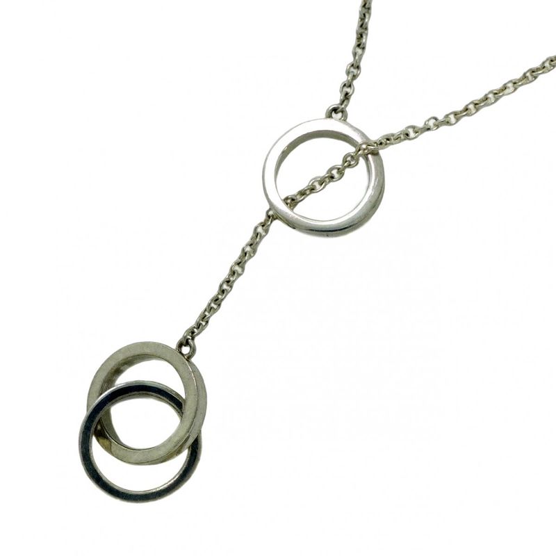 Tiffany & Co Necklace Interlocking Lariat In 925 Silver For Women