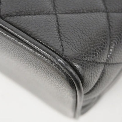 Chanel Tote Bag Revival Tote Caviar Skin Black Silver Hardware Women's