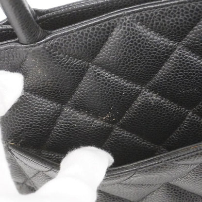 Chanel Tote Bag Revival Tote Caviar Skin Black Silver Hardware Women's