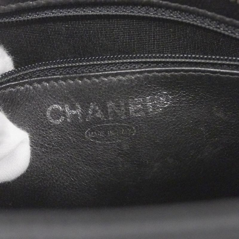 Chanel Tote Bag Revival Tote Caviar Skin Black Silver Hardware Women's