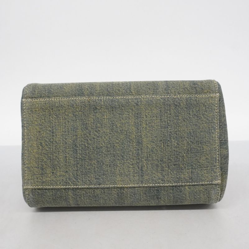 Chanel Shoulder Bag 2.55 Choco Bar Lambskin Denim Black Blue Silver Hardware