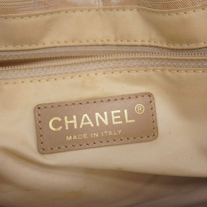 Chanel Tote New Travel Nylon Beige Chien Pan Gold Hardware Women's