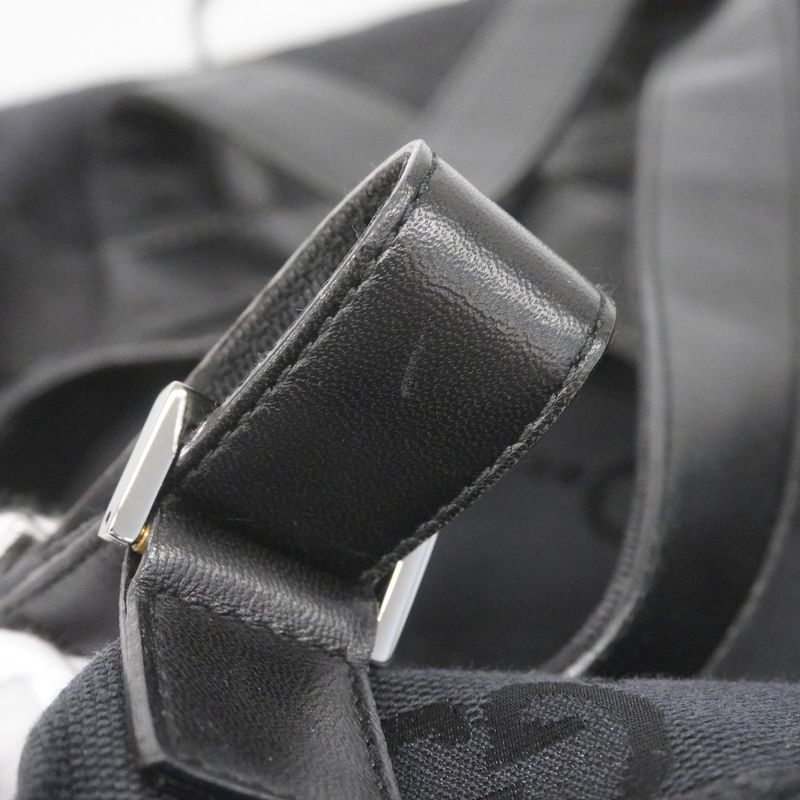 Gucci Backpack Daypack GG Canvas 003 0241 Canvas Black Silver Hardware Women