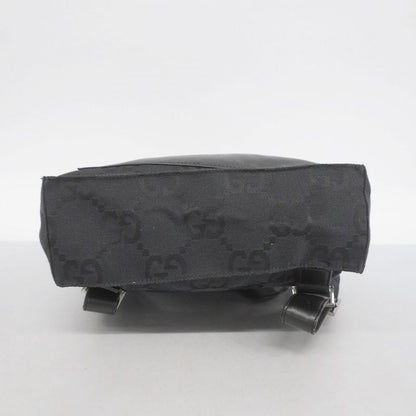 Gucci Backpack Daypack GG Canvas 003 0241 Canvas Black Silver Hardware Women