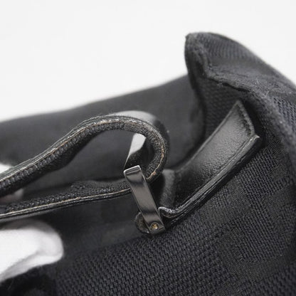 Gucci Backpack Daypack GG Canvas 003 0241 Canvas Black Silver Hardware Women