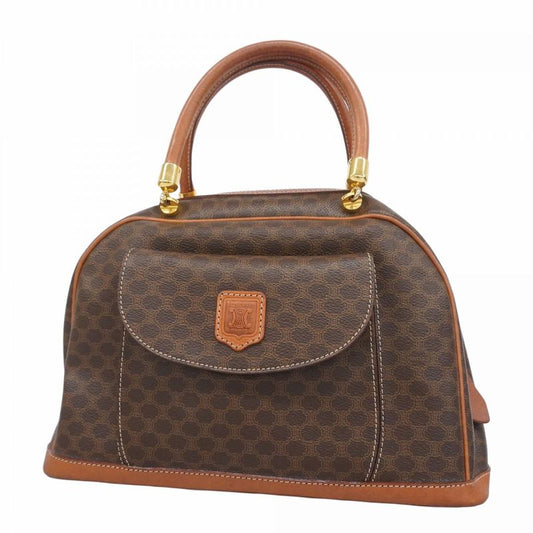 Celine Handbag Macadam PVC Brown Gold Hardware Women