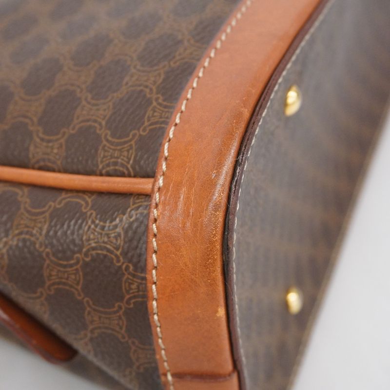 Celine Handbag Macadam PVC Brown Gold Hardware Women