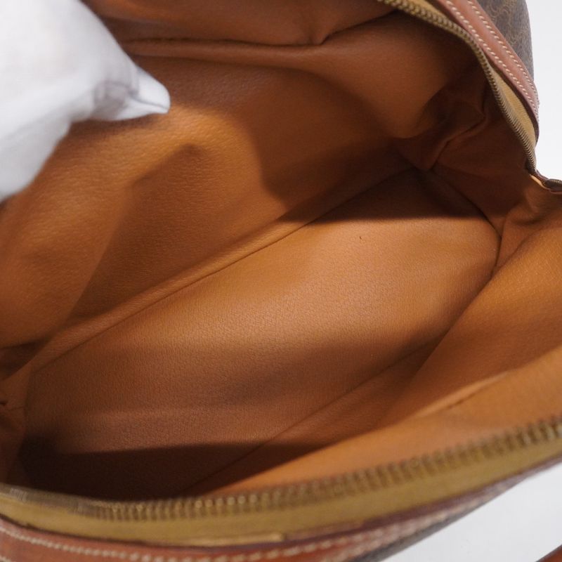 Celine Handbag Macadam PVC Brown Gold Hardware Women