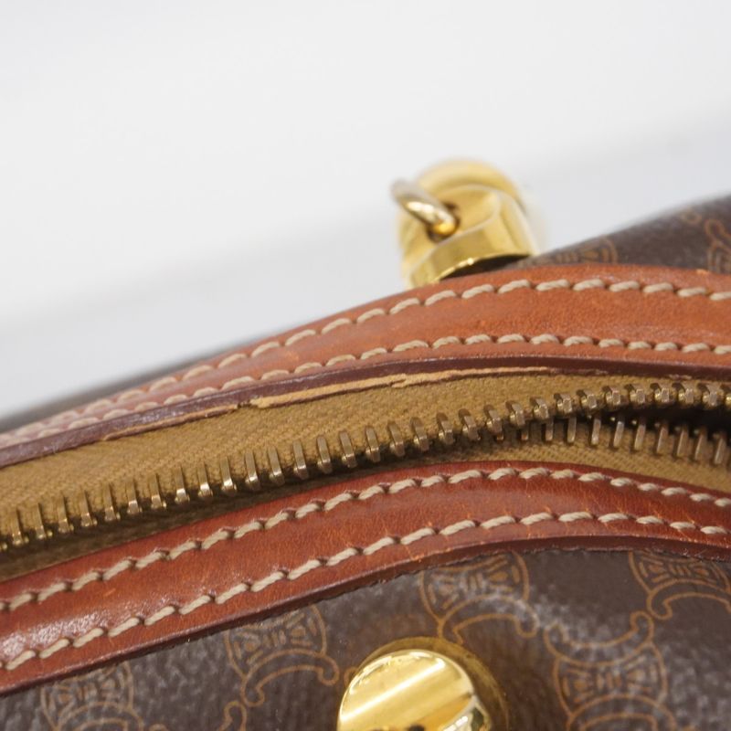 Celine Handbag Macadam PVC Brown Gold Hardware Women