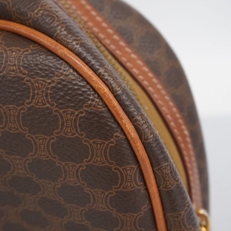 Celine Handbag Macadam PVC Brown Gold Hardware Women