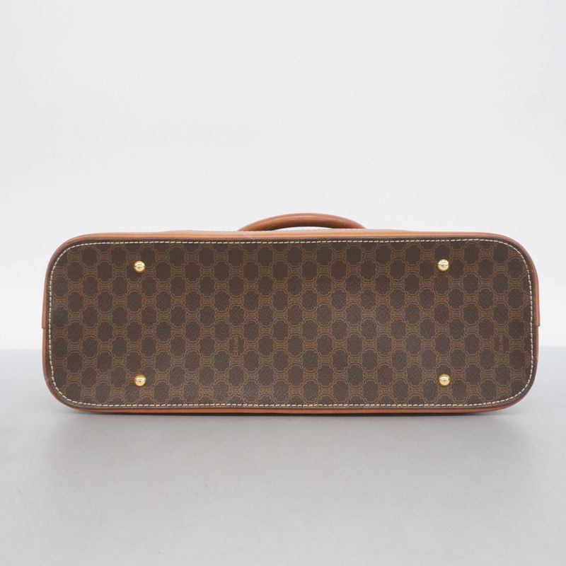 Celine Handbag Macadam PVC Brown Gold Hardware Women