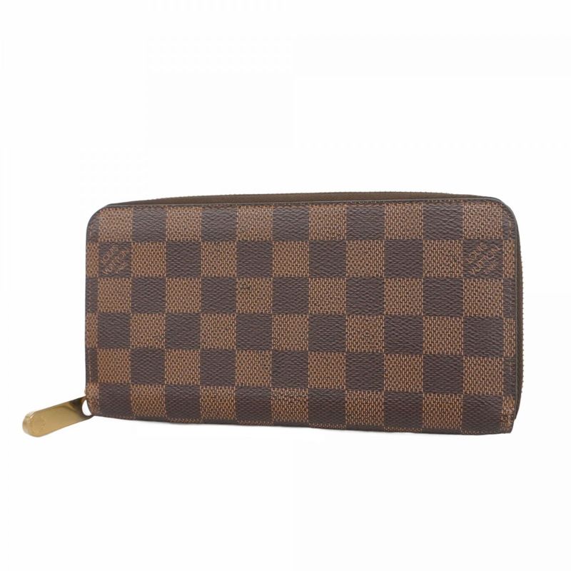 Louis Vuitton Long Wallet Damier Zippy Wallet N41661 Ebène Men Women Unisex