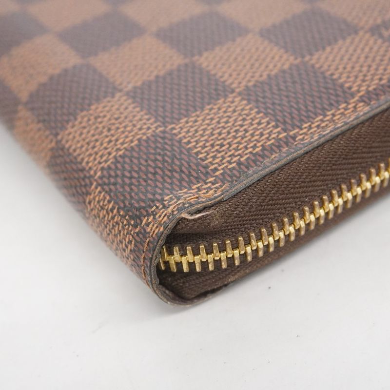 Louis Vuitton Long Wallet Damier Zippy Wallet N41661 Ebène Men Women Unisex