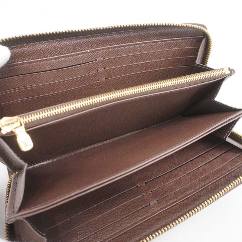 Louis Vuitton Long Wallet Damier Zippy Wallet N41661 Ebène Men Women Unisex