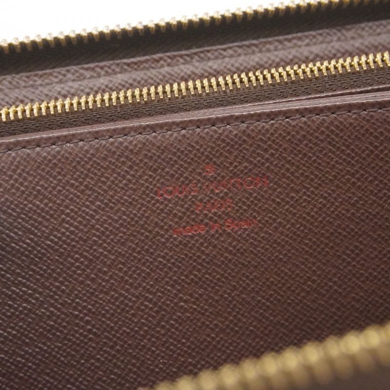 Louis Vuitton Long Wallet Damier Zippy Wallet N41661 Ebène Men Women Unisex
