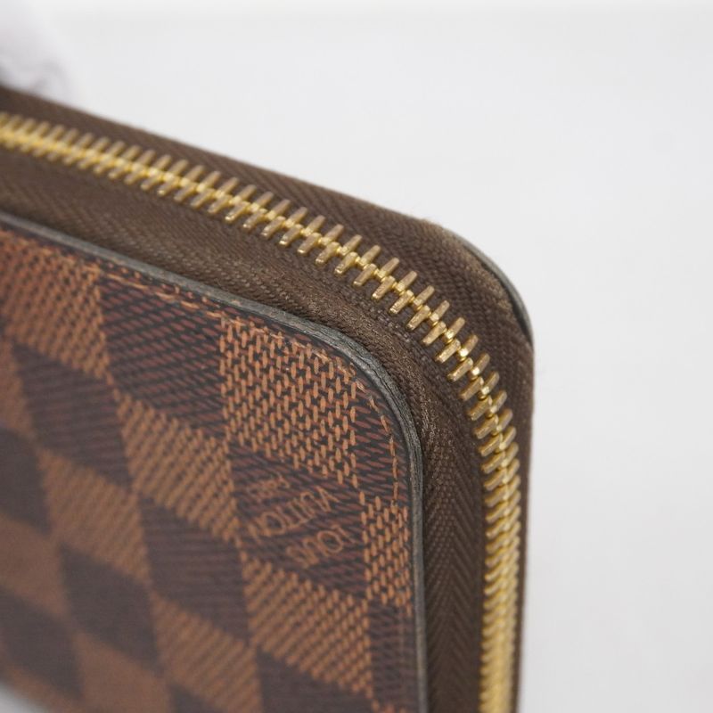 Louis Vuitton Long Wallet Damier Zippy Wallet N41661 Ebène Men Women Unisex