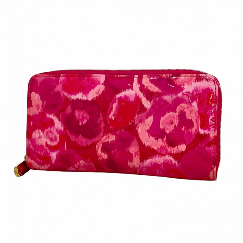 Louis Vuitton Vernis Ikat Flower Zippy Wallet M90019 Rose Andian Women's