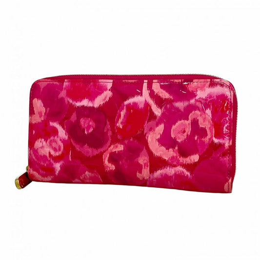 Louis Vuitton Vernis Ikat Flower Zippy Wallet M90019 Rose Andian Women's