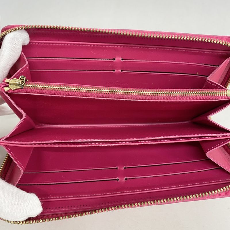 Louis Vuitton Vernis Ikat Flower Zippy Wallet M90019 Rose Andian Women's
