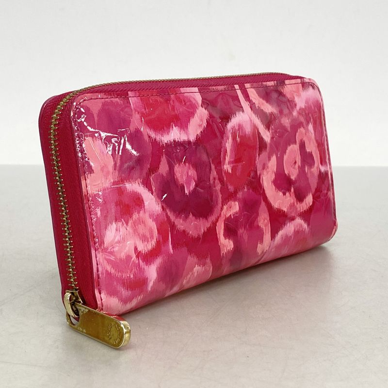 Louis Vuitton Vernis Ikat Flower Zippy Wallet M90019 Rose Andian Women's