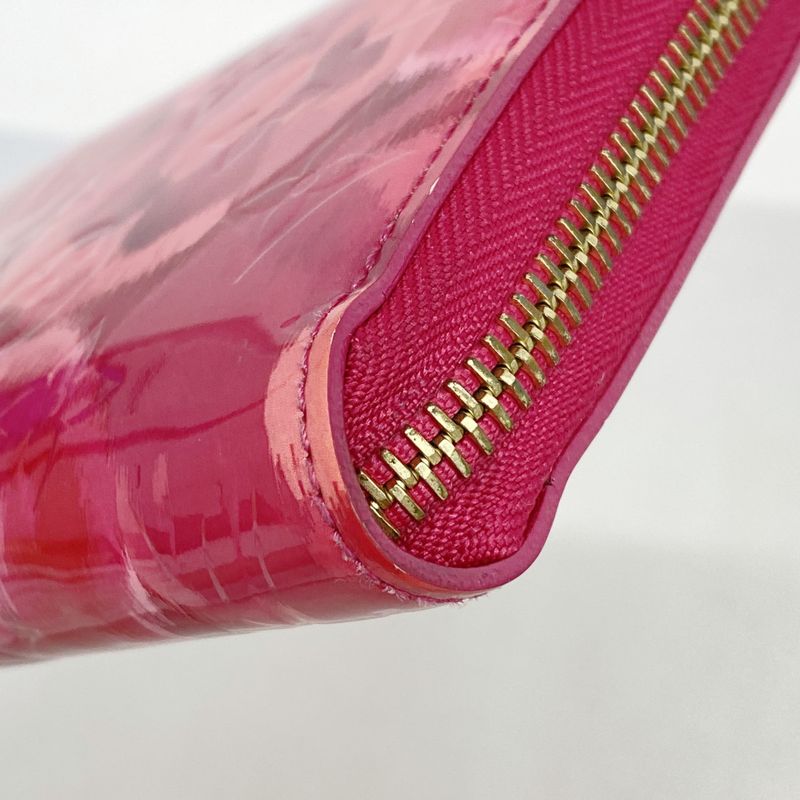 Louis Vuitton Vernis Ikat Flower Zippy Wallet M90019 Rose Andian Women's