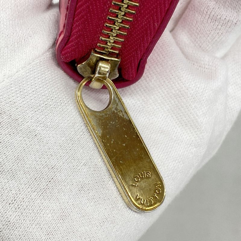 Louis Vuitton Vernis Ikat Flower Zippy Wallet M90019 Rose Andian Women's