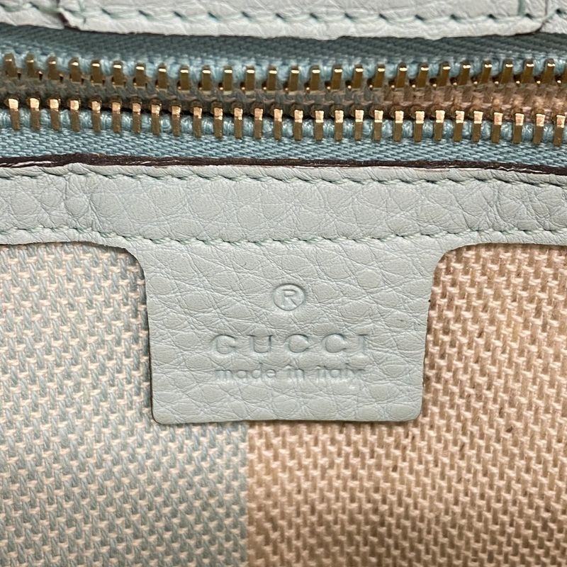 Gucci Handbag Bamboo 336032 Straw Beige Blue Chien Pan Gold Hardware 2way Bag