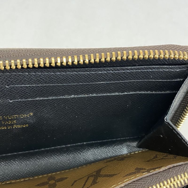 Louis Vuitton Long Wallet Monogram Reverse Portefeuille Clemence M82336 Brown