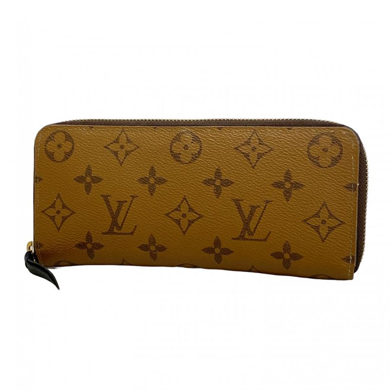 Louis Vuitton Long Wallet Monogram Reverse Portefeuille Clemence M82336 Brown