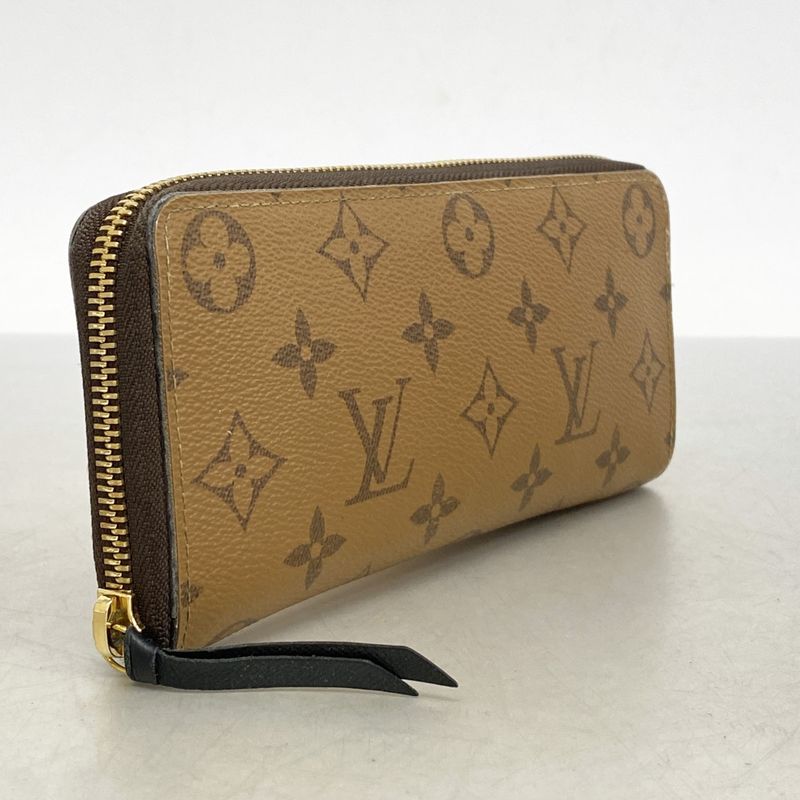 Louis Vuitton Long Wallet Monogram Reverse Portefeuille Clemence M82336 Brown