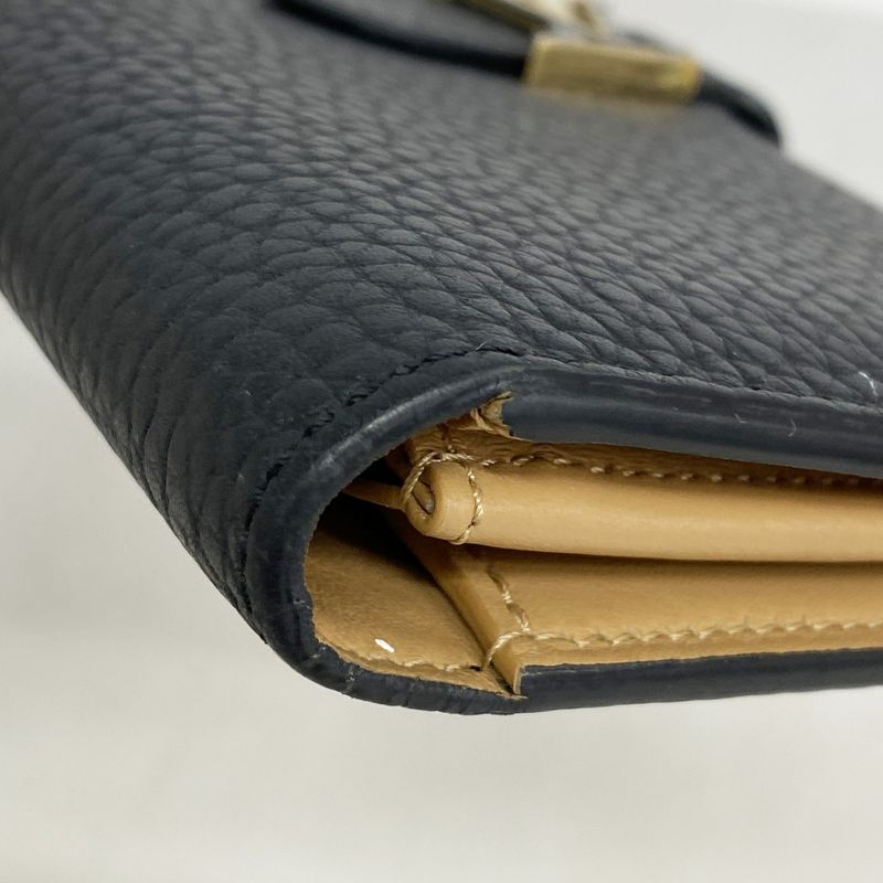 Louis Vuitton Long Wallet Taurillon LV Vertical Wallet M81330 Noir Black Ladies