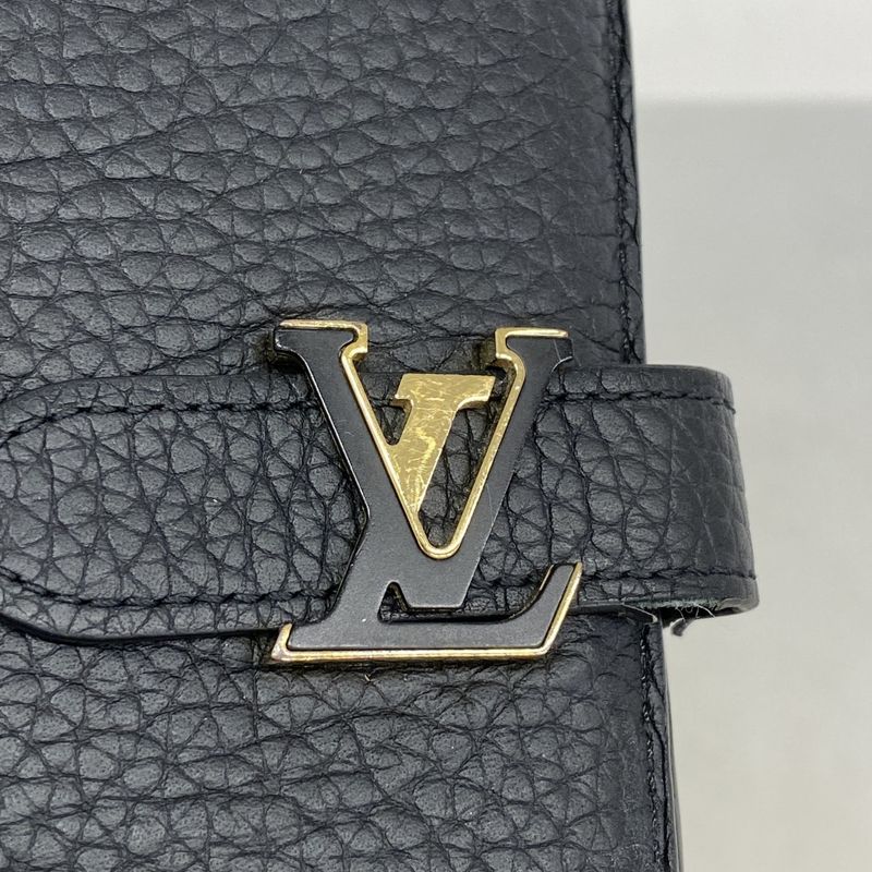 Louis Vuitton Long Wallet Taurillon LV Vertical Wallet M81330 Noir Black Ladies