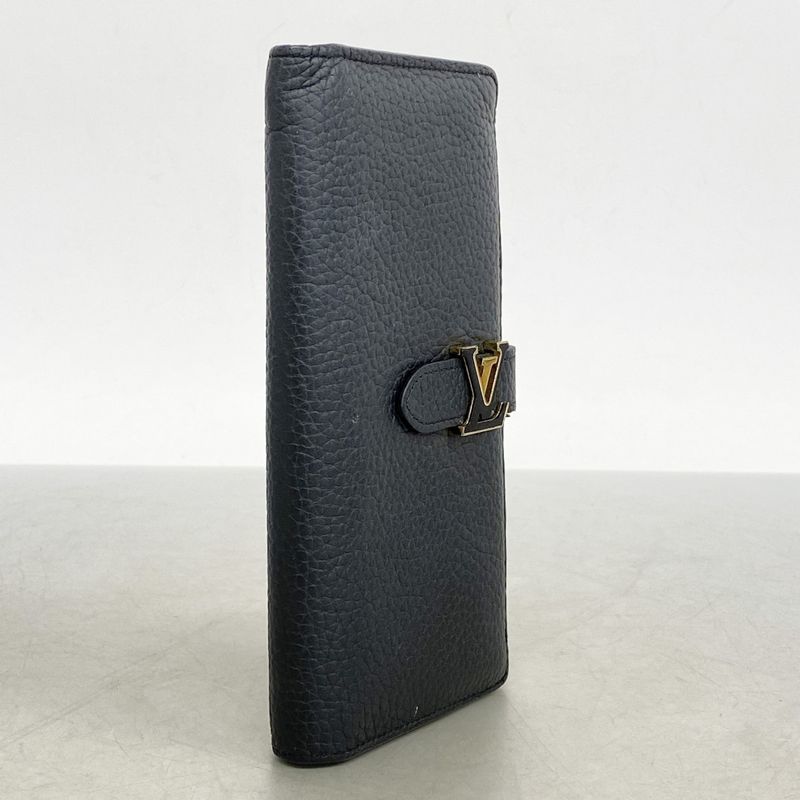 Louis Vuitton Long Wallet Taurillon LV Vertical Wallet M81330 Noir Black Ladies