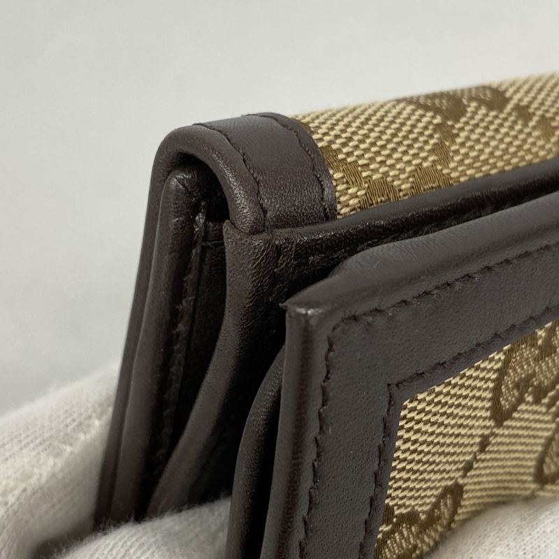 Gucci Long Wallet Interlocking G GG Canvas 282426 Canvas Brown Beige Chien Pan