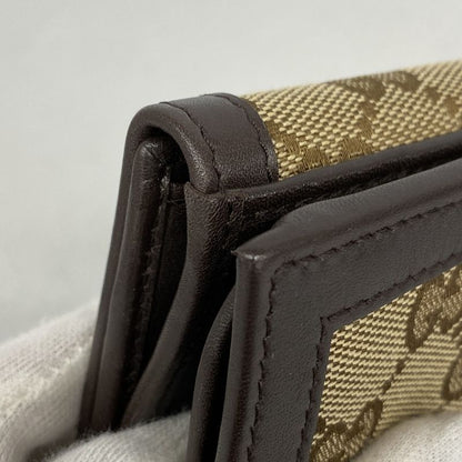 Gucci Long Wallet Interlocking G GG Canvas 282426 Canvas Brown Beige Chien Pan
