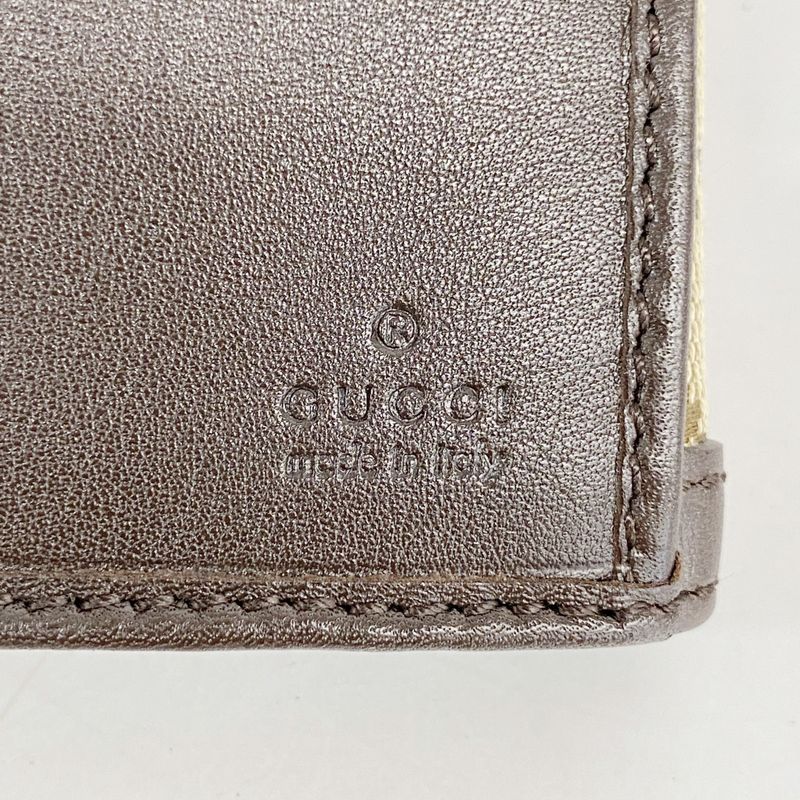 Gucci Long Wallet Interlocking G GG Canvas 282426 Canvas Brown Beige Chien Pan