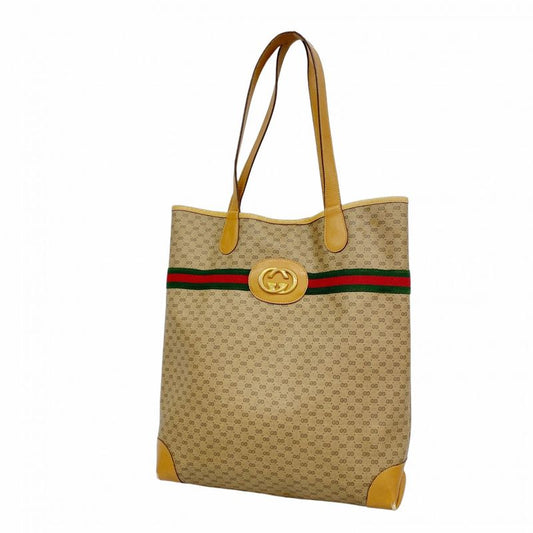 Gucci Tote Bag GG Supreme Sherry Line 002 904 0131 PVC Brown Gold Hardware Women