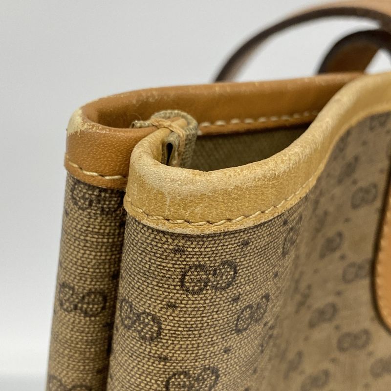 Gucci Tote Bag GG Supreme Sherry Line 002 904 0131 PVC Brown Gold Hardware Women