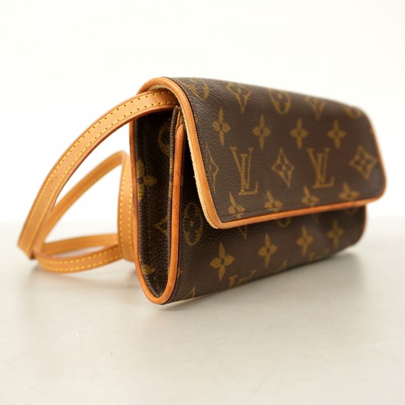 Louis Vuitton Shoulder Bag Monogram Pochette Twin PM M51854 Brown Ladies
