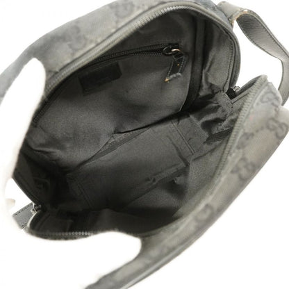 Gucci Shoulder Bag GG Canvas 018 1612 Canvas Black Silver Hardware Women