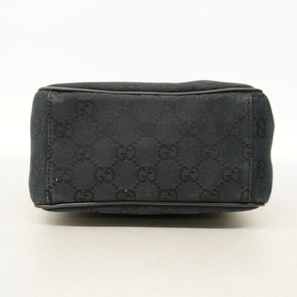 Gucci Shoulder Bag GG Canvas 018 1612 Canvas Black Silver Hardware Women