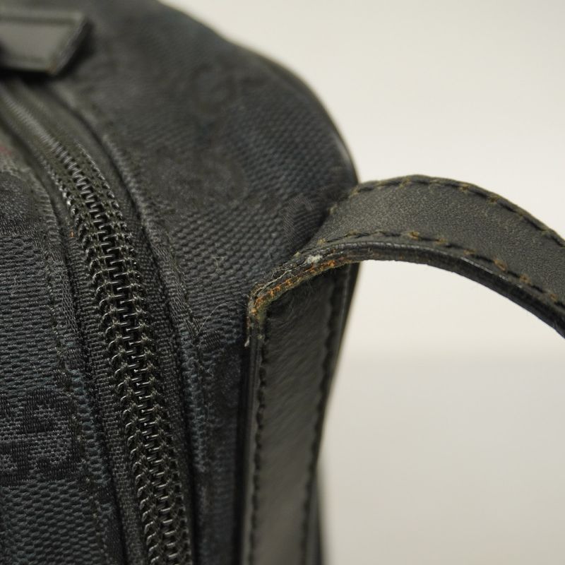 Gucci Shoulder Bag GG Canvas 018 1612 Canvas Black Silver Hardware Women