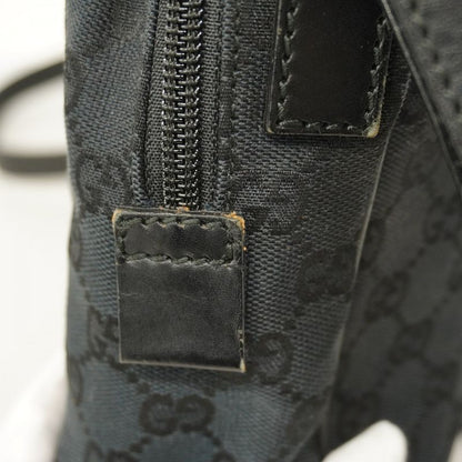 Gucci Shoulder Bag GG Canvas 018 1612 Canvas Black Silver Hardware Women