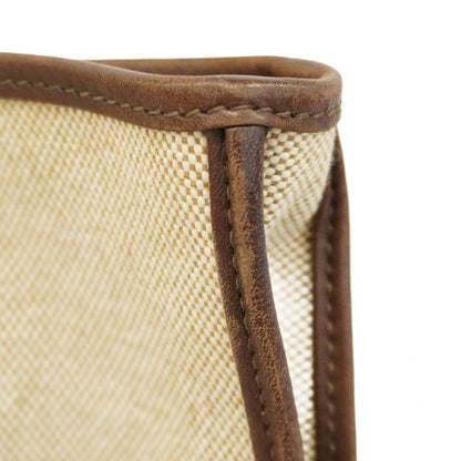 Hermes Tote Bag Sac Jumping Cabas Su Canvas Brown Silver Hardware □K Engraved