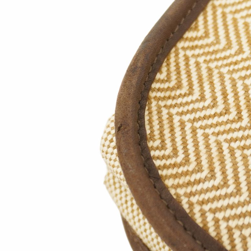 Hermes Tote Bag Sac Jumping Cabas Su Canvas Brown Silver Hardware □K Engraved