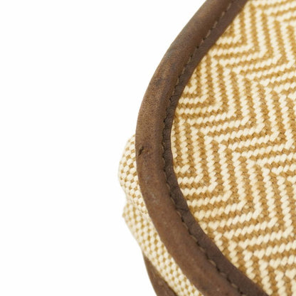 Hermes Tote Bag Sac Jumping Cabas Su Canvas Brown Silver Hardware □K Engraved