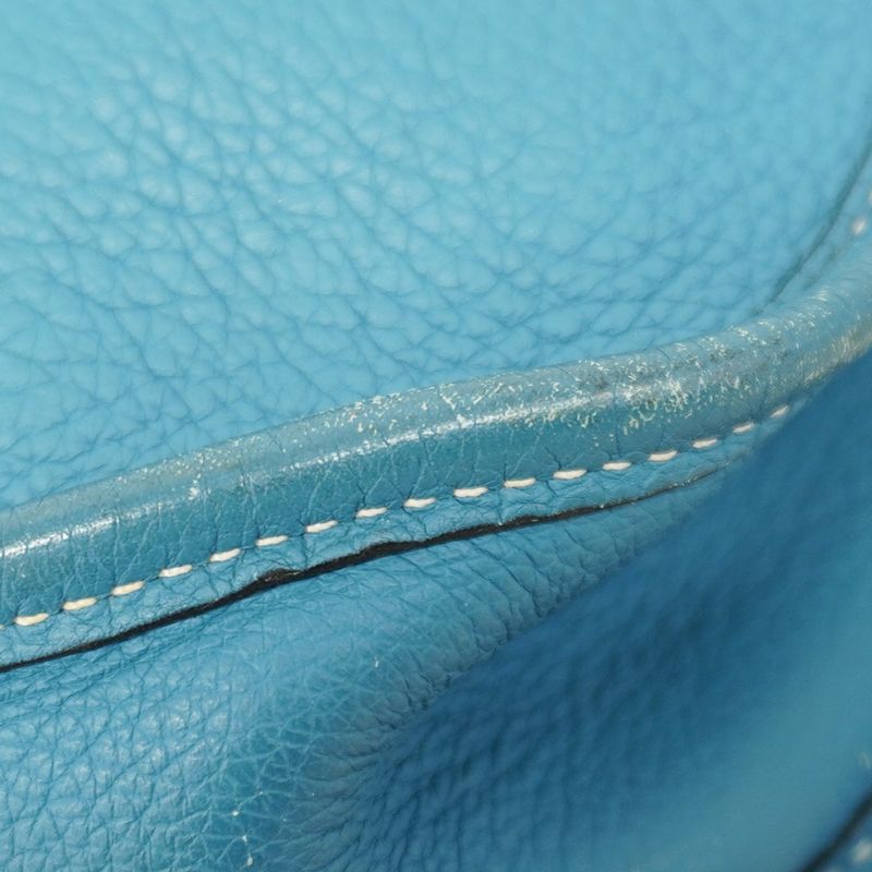 Hermes Shoulder Bag Evelyn 2PM Taurillon Clemence Blue Jean Silver Hardware □I