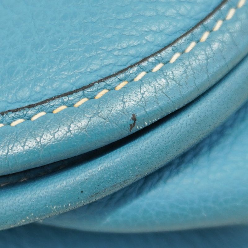 Hermes Shoulder Bag Evelyn 2PM Taurillon Clemence Blue Jean Silver Hardware □I