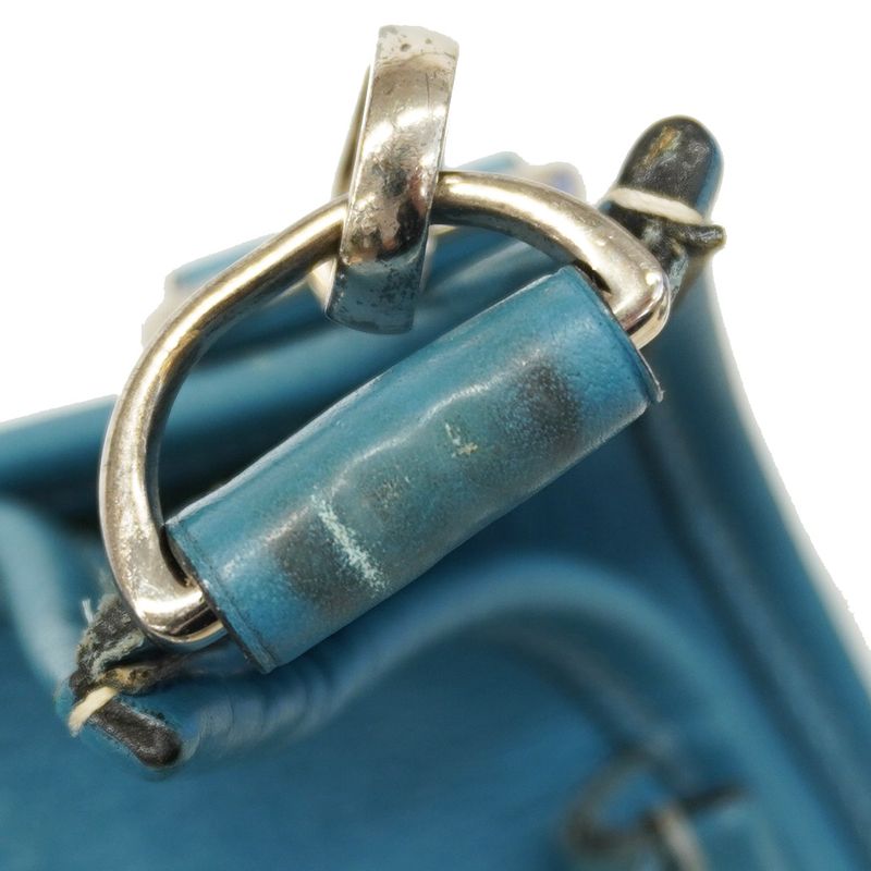 Hermes Shoulder Bag Evelyn 2PM Taurillon Clemence Blue Jean Silver Hardware □I